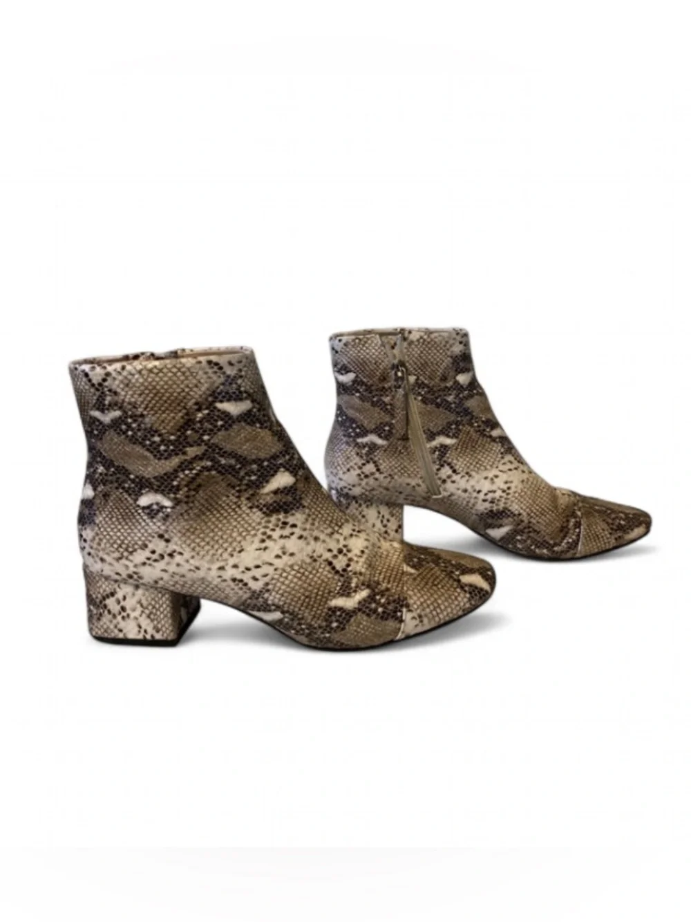 Zara Trafaluc Snakeskin Print Ankle Boots size EU 37 US 6.5